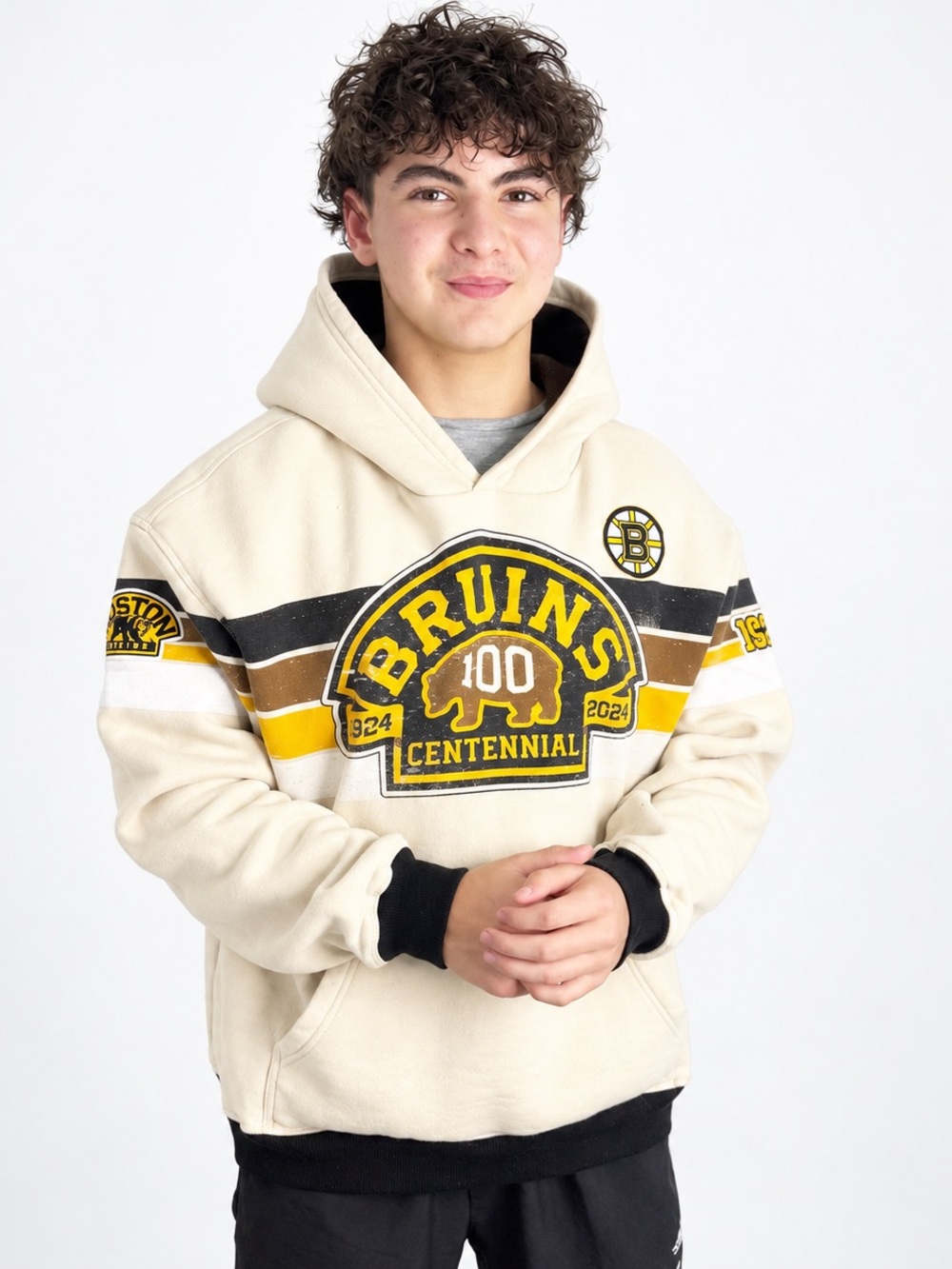 Boston Bruins Centennial Hoodie The Wild Collective Medium NHL 100th Anniversary